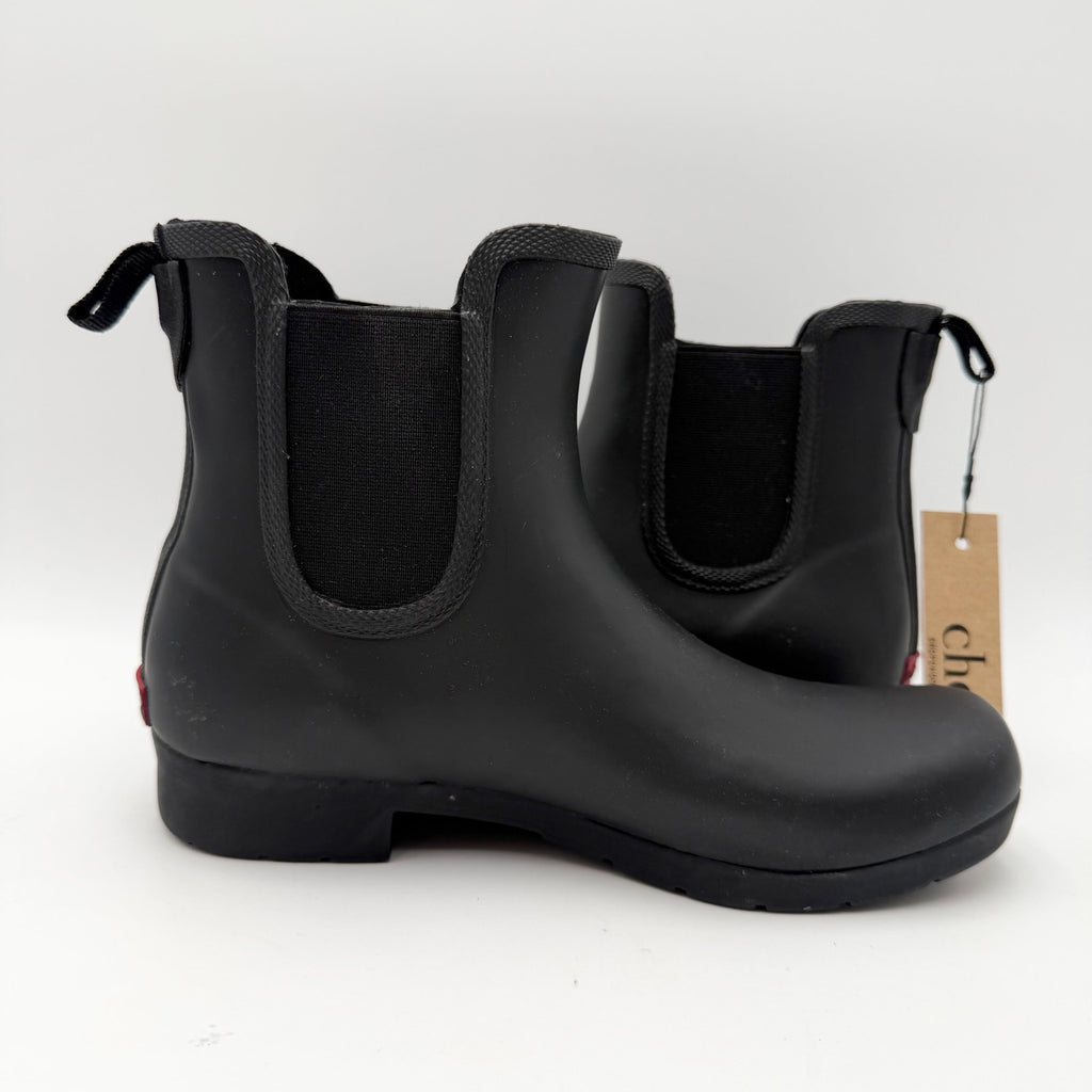 Chooka Womens Eastlake Chelsea Rain Ankle Boots Size 6 Black Waterproof NWT