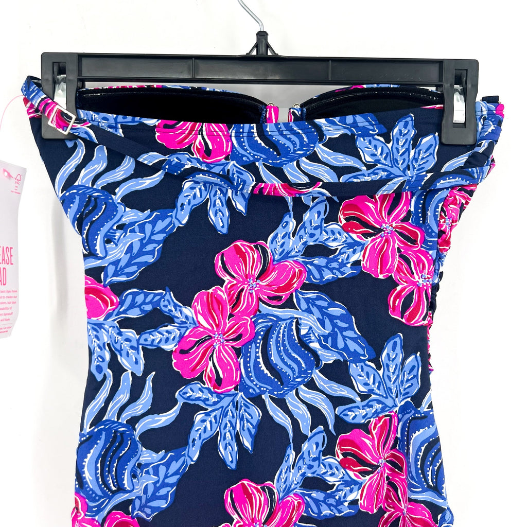 LILLY PULITZER Farlee One-Piece Swimsuit Size 0 Blue Pink Low Tide Navy NWT