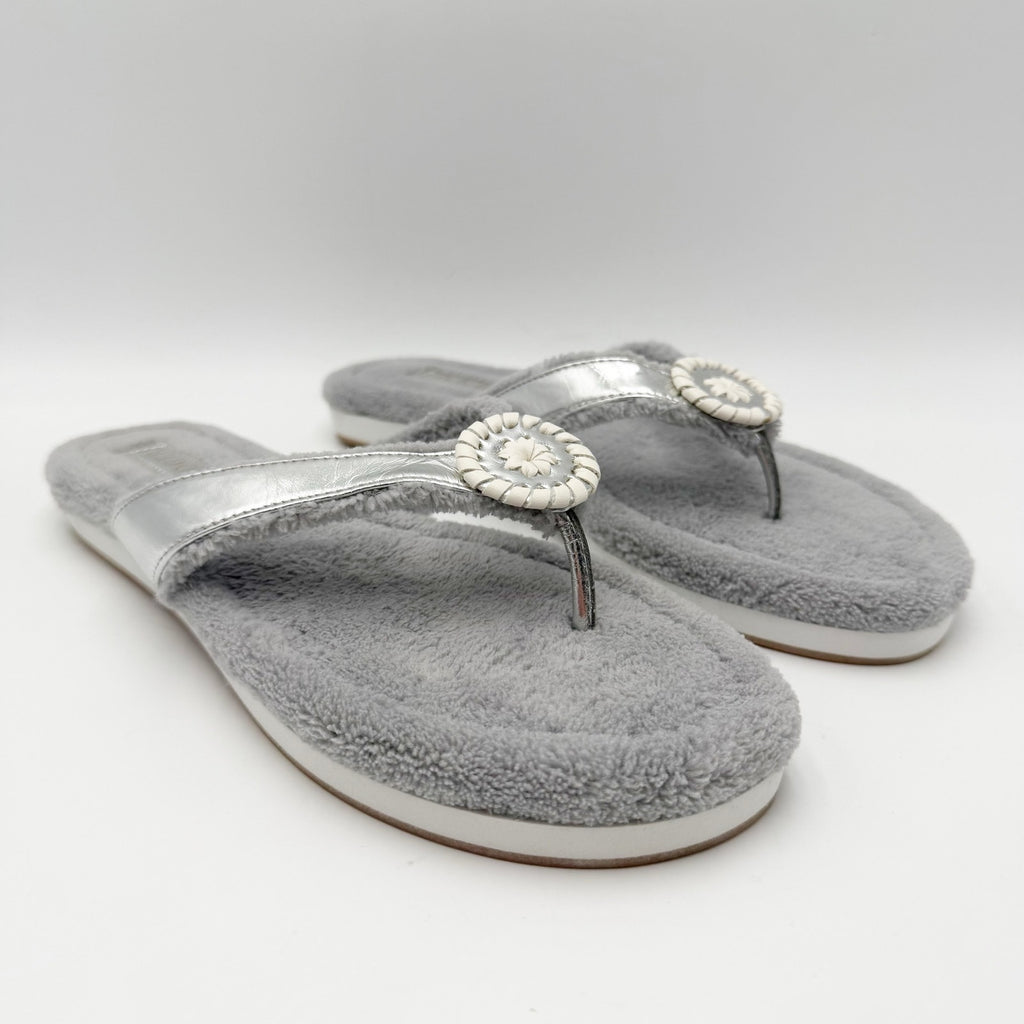 Jack Rogers Womens Rosie Flip Flop Sandals Size 8.5 M Silver Grey NWOB