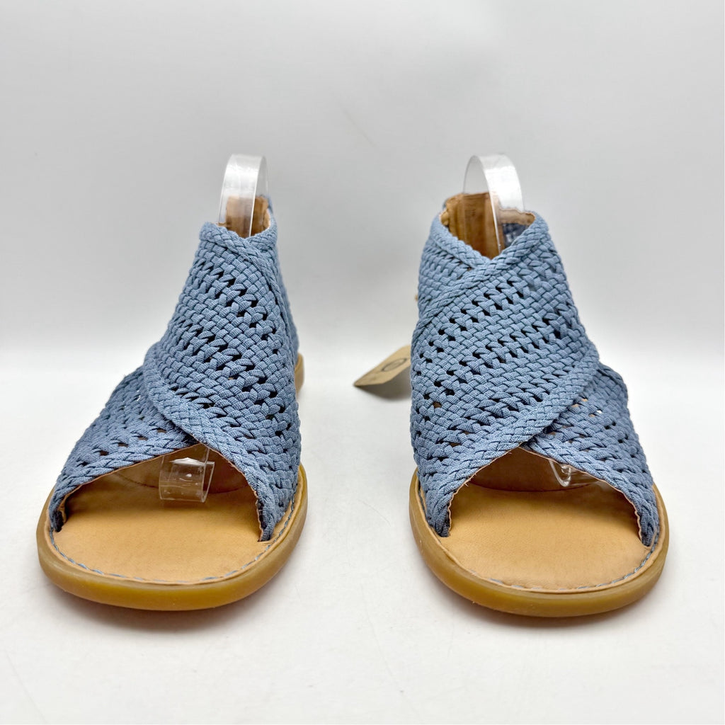 Born Womens Iwa Mac Cross-Front Sandals US 11 M EU 41.5 Blue Fabric NWOB