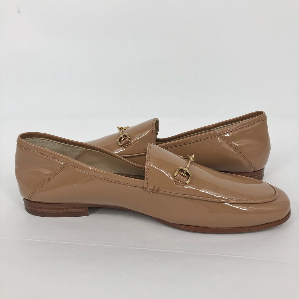 SAM EDELMAN Womens Loraine Loafers Size 7.5 Wide Beige Patent Leather NIB