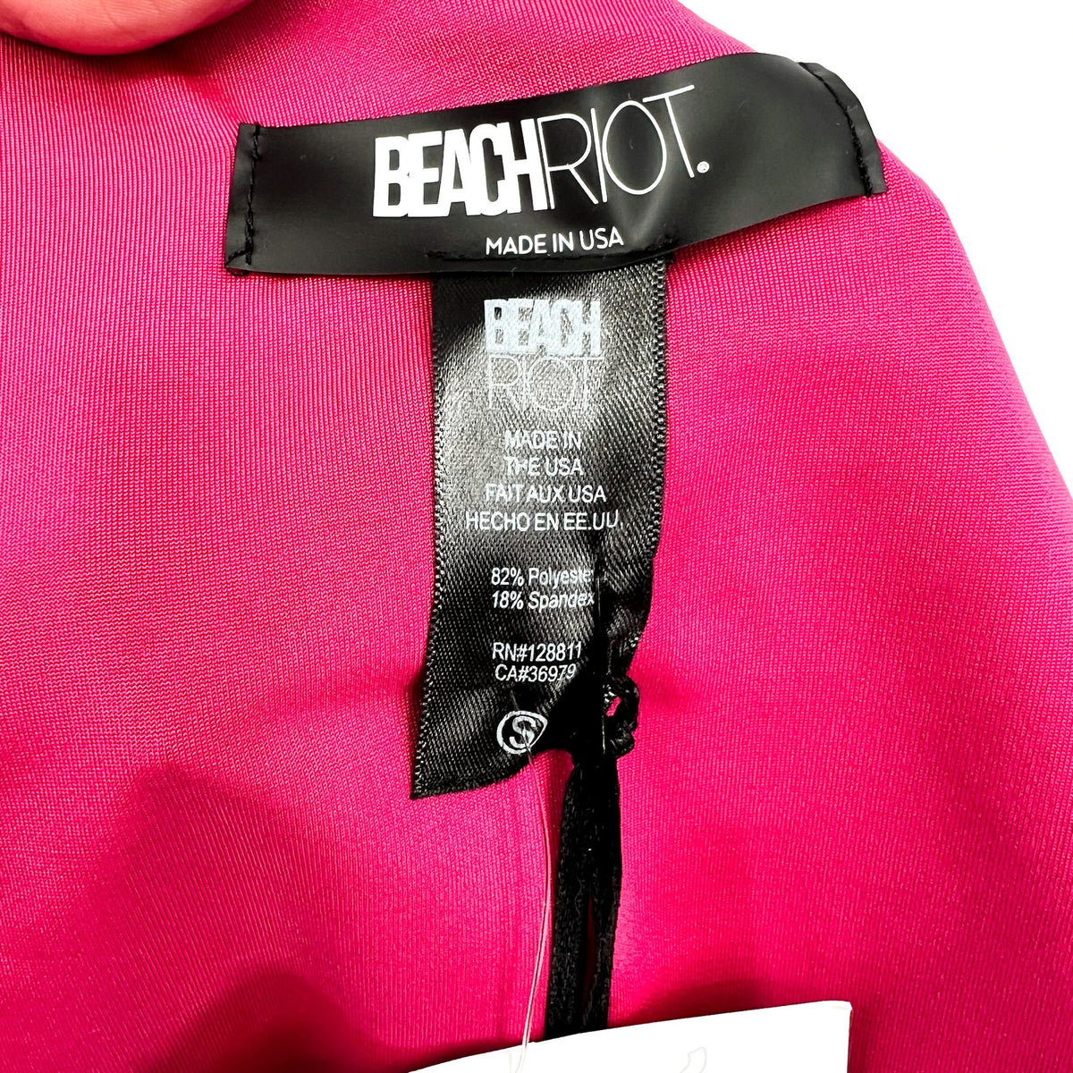 BEACH RIOT Millie High Waisted Bikini Bottom Small Pink Raspberry Colorblock NWT