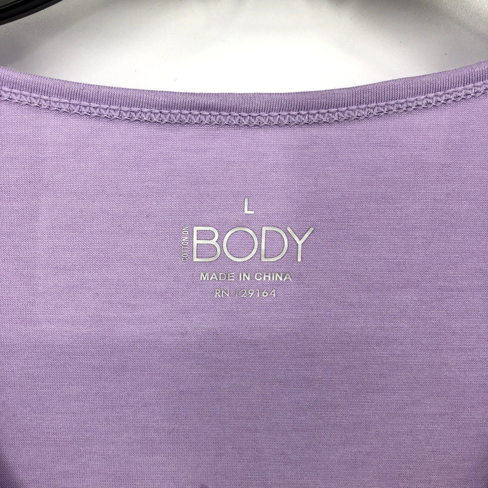 COTTON ON BODY Womens Gym T Shirt Large Purple Scoop Neck Relaxed NWT
