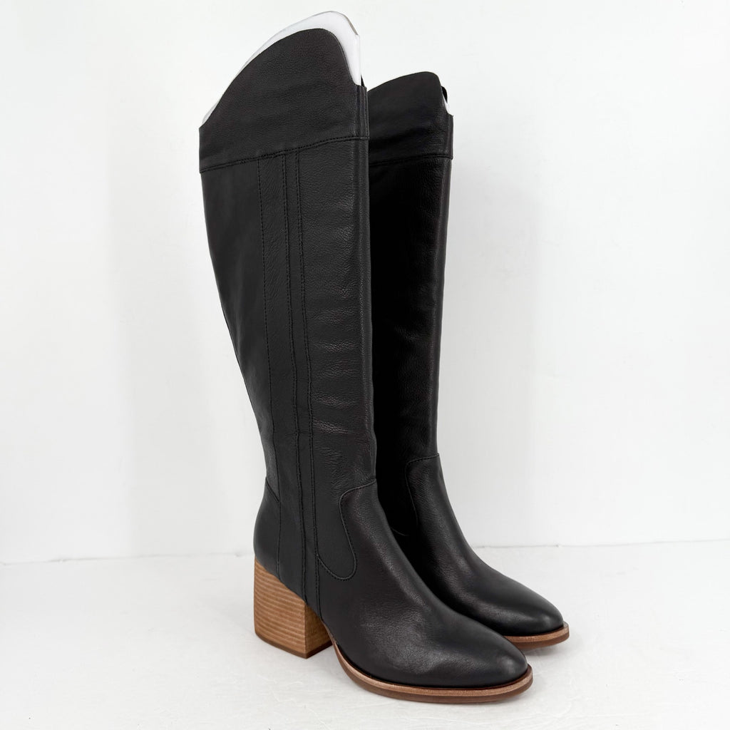 Kork-Ease Womens Avril Knee High Boots Size 8.5 M EU 39 Black Leather NIB