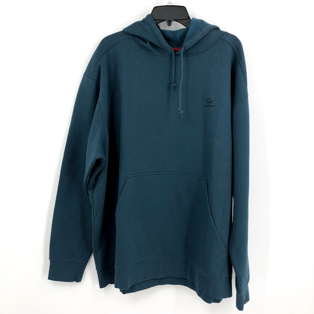 WOLVERINE Men's Midweight Graphic Hoodie XXL Dusk Blue Sleeve Logo Shirt NWT