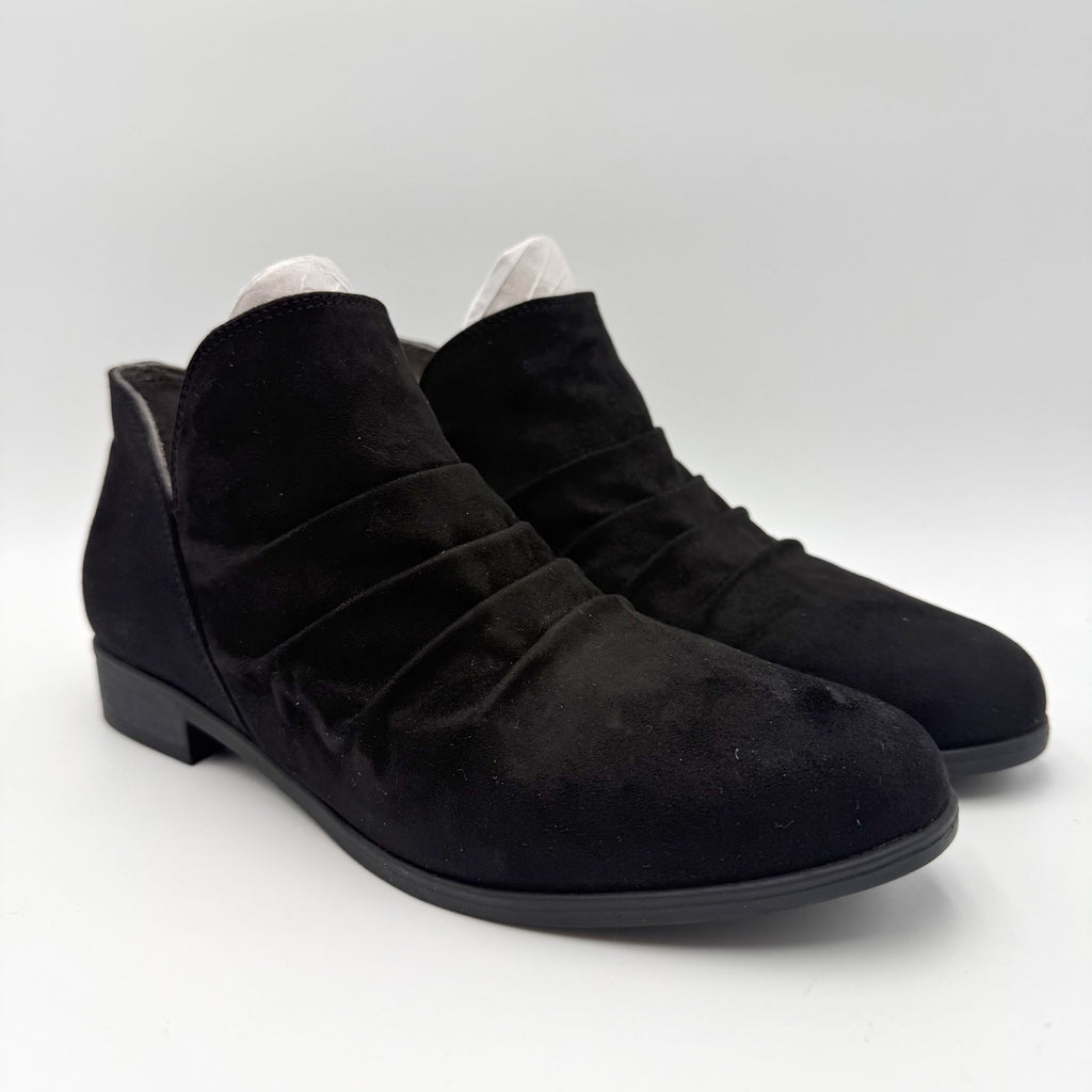 Dr. Scholls Womens Rae Ankle Booties Size 7.5 M EU 38 Black Microsuede NIB