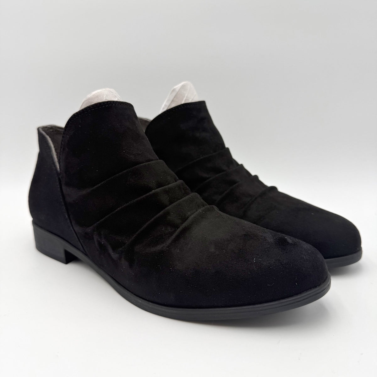 Dr. Scholls Womens Rae Ankle Booties Size 7.5 M EU 38 Black Microsuede NIB