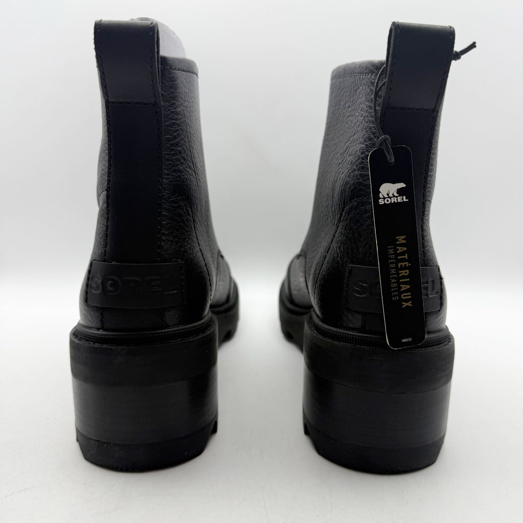 Sorel Womens Joan Now Zip Ankle Bootie Size 9 EU 40 Black Leather Waterproof NIB