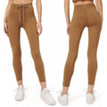 GOOD AMERICAN Essential Tie-Waist Leggings 3XL Tan Sepia Cotton Jersey NWT