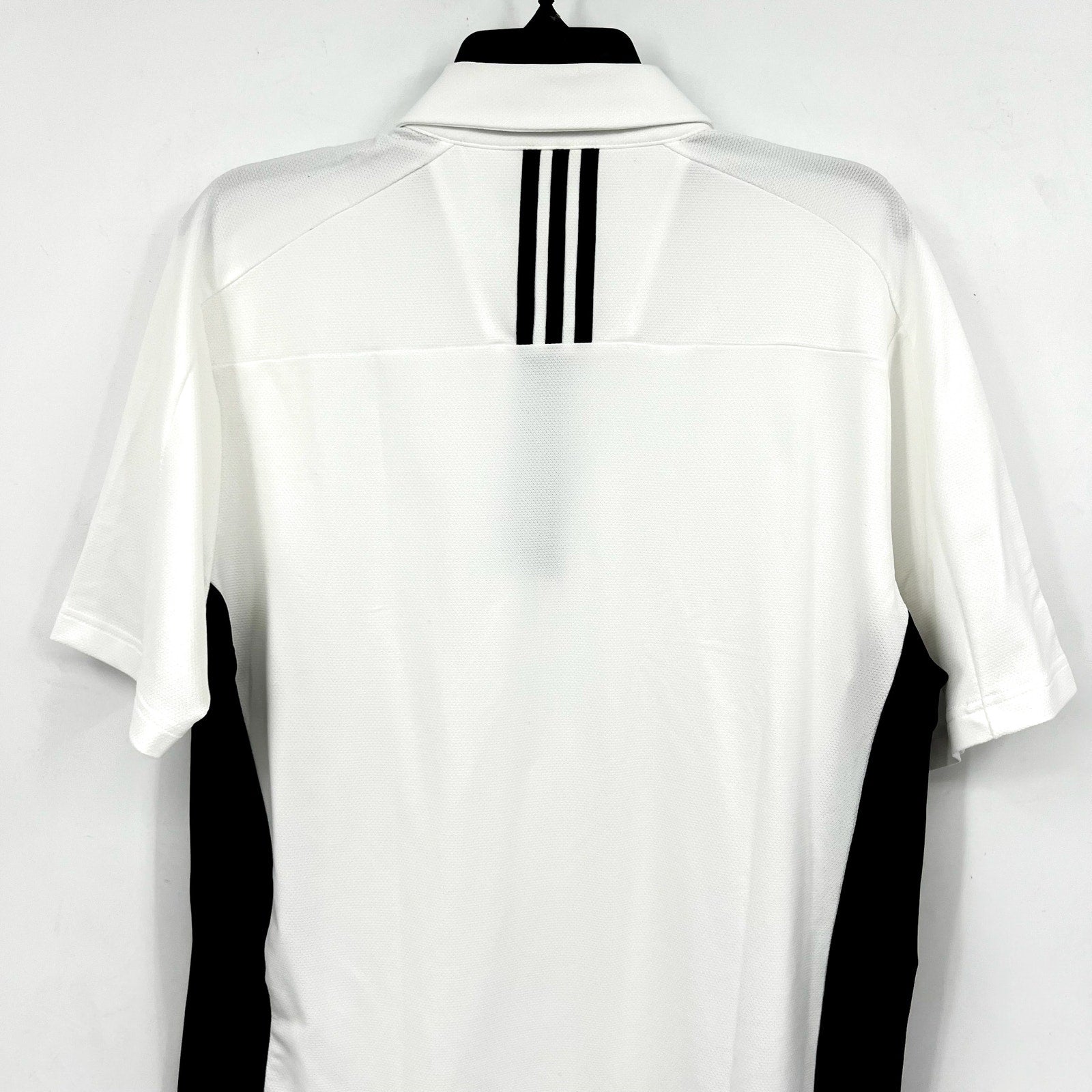 ADIDAS Men's Puremotion Colorblock 3-Stripes Polo Shirt Medium White Black NWT