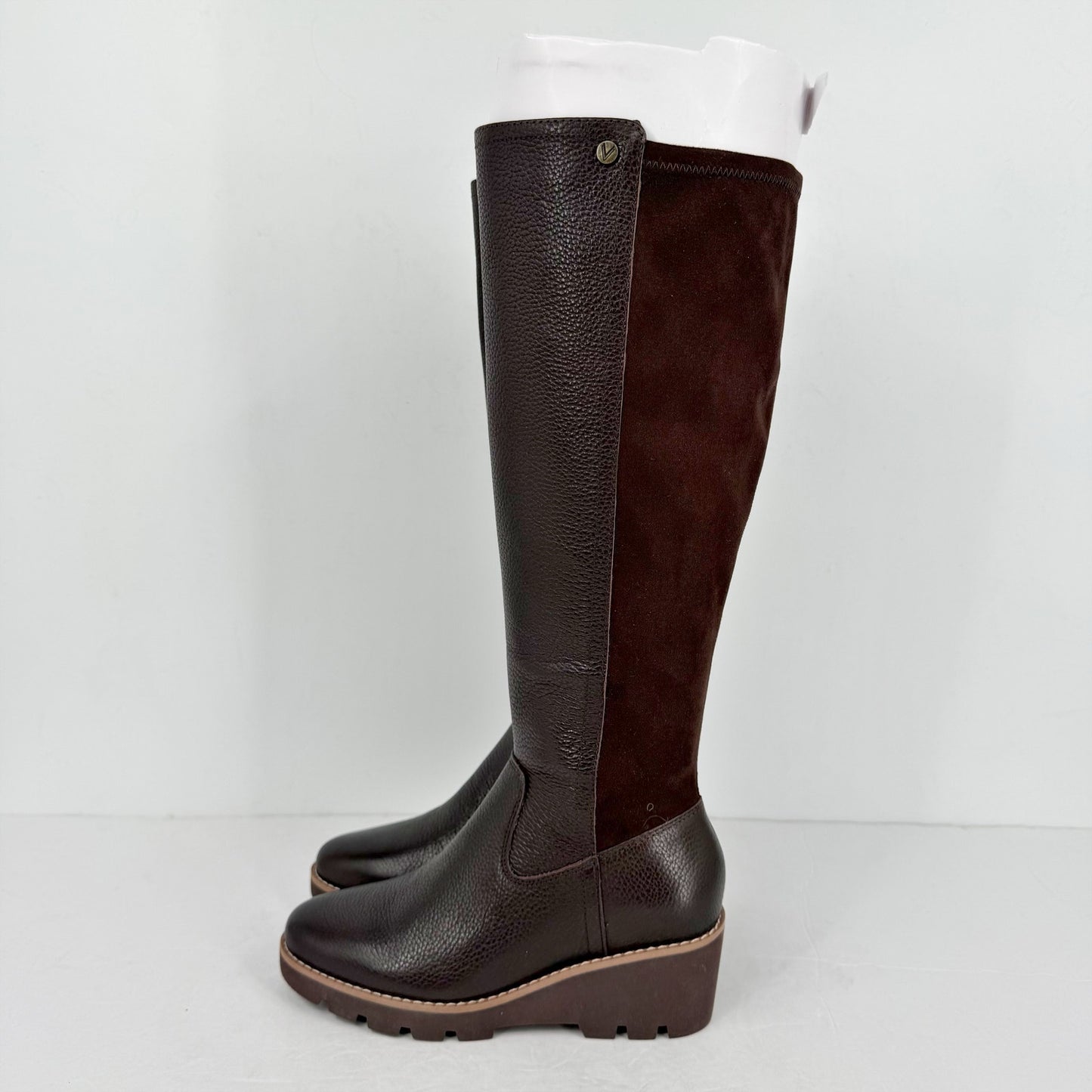 VIONIC Womens Ashland High Shaft Boots US 6M EU 36 Wide Calf Brown Leather NIB