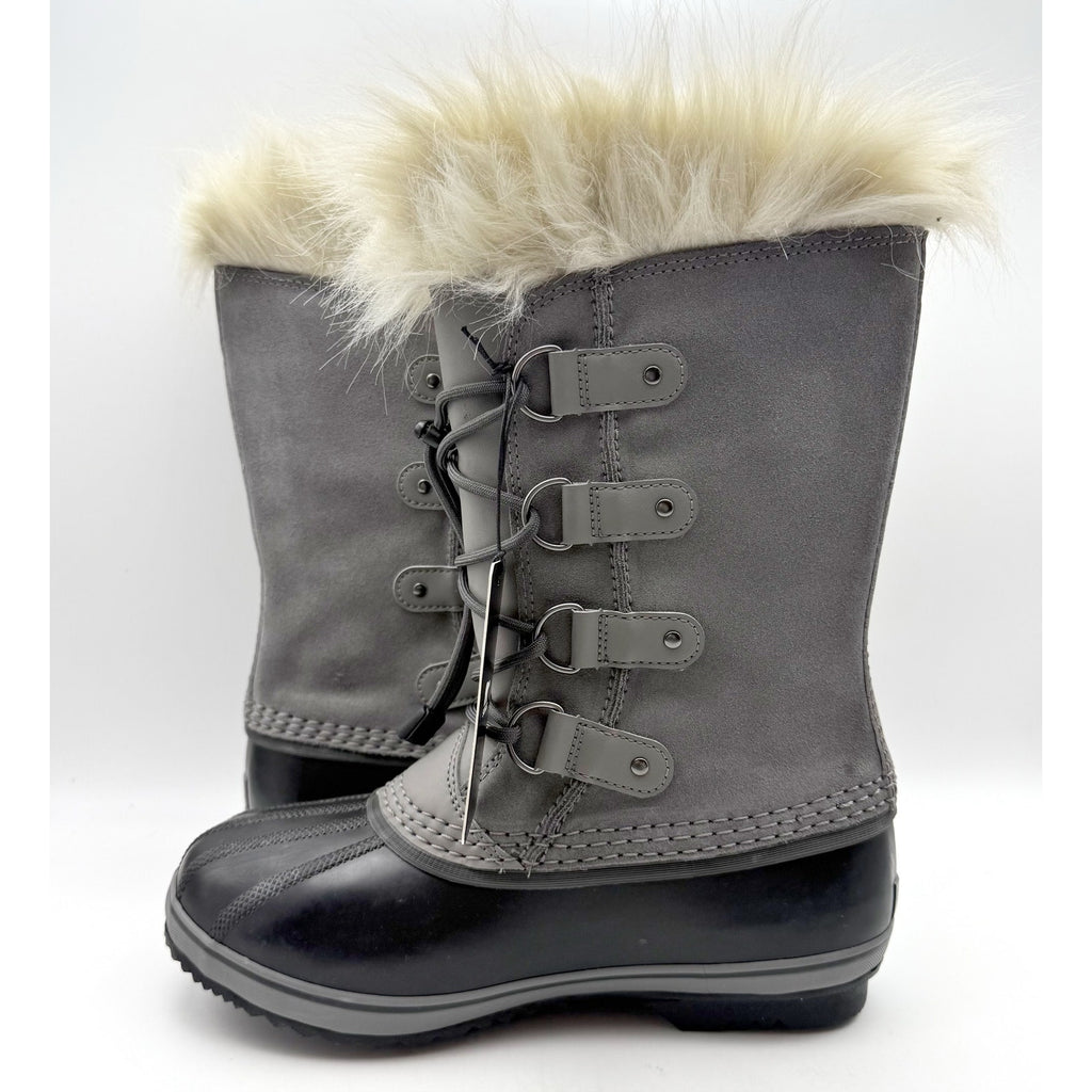 Sorel Kids Joan of Arc Duck Boots US 6 EU 38 Gray Brown Waterproof Snow NIB