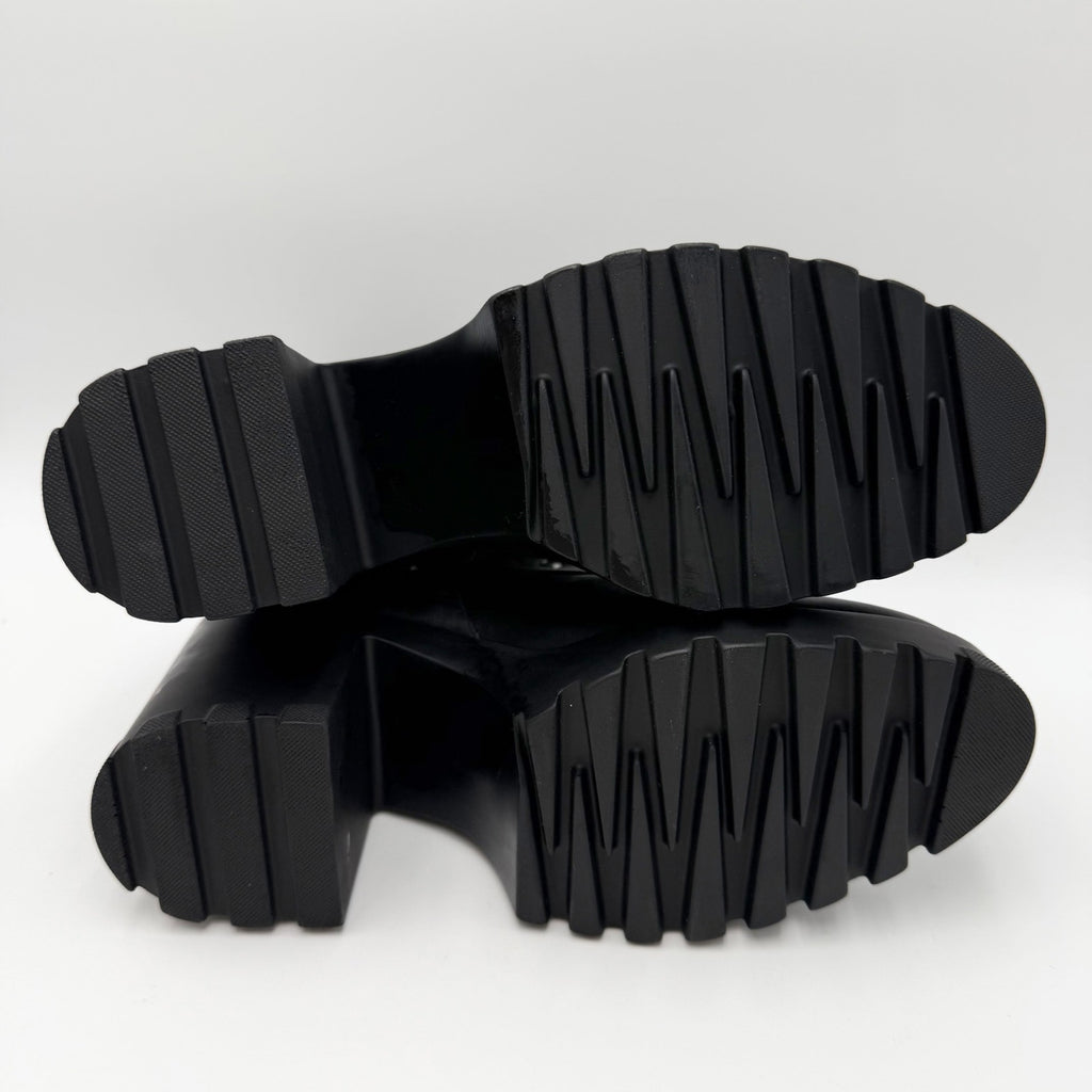 BP. Womens Masson Heeled Booties Size 8.5 M Black Leather Lace Up NWOB