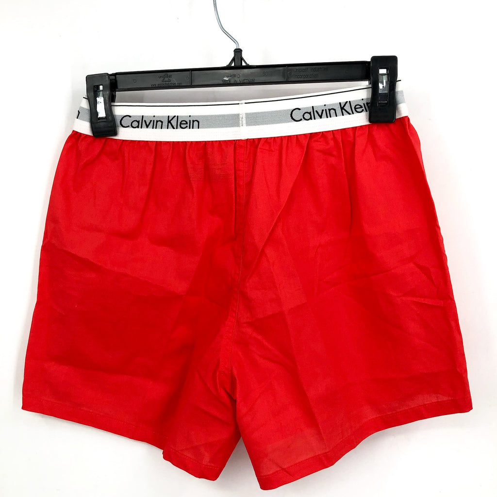 CALVIN KLEIN Womens Modern Sleep V Day Boxer Shorts XS Orange Cotton NWT