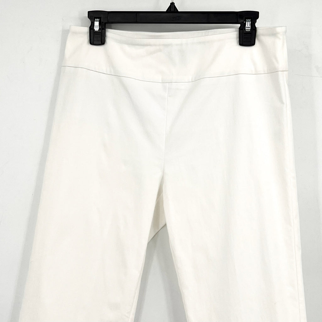ELLIOTT LAUREN Women's Classic Pull-On Ankle Pants Size 8 White Back Slit NWOT