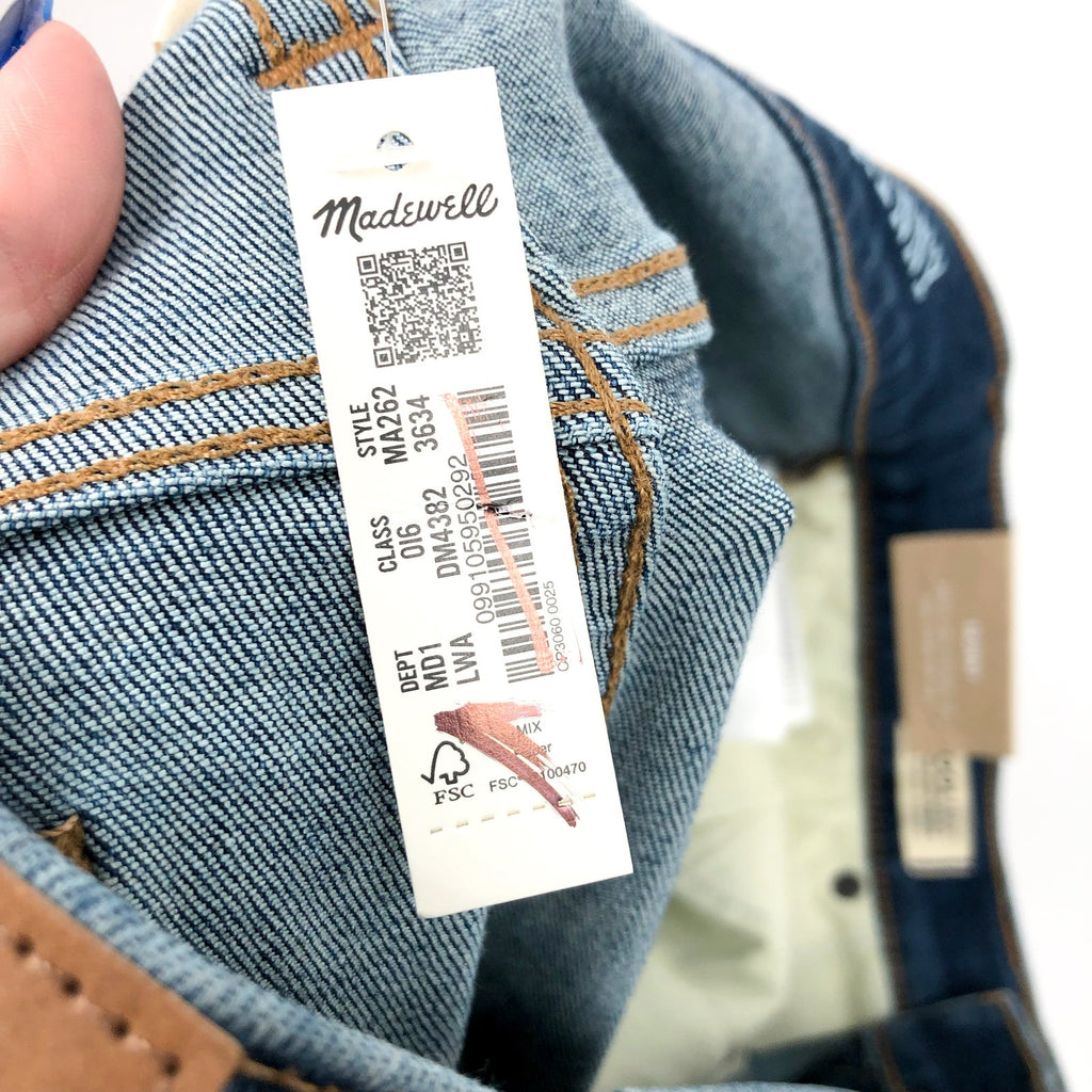 MADEWELL Men's Skinny Jeans 36x34 Blue Leeward Wash COOLMAX Denim MA262 NWT