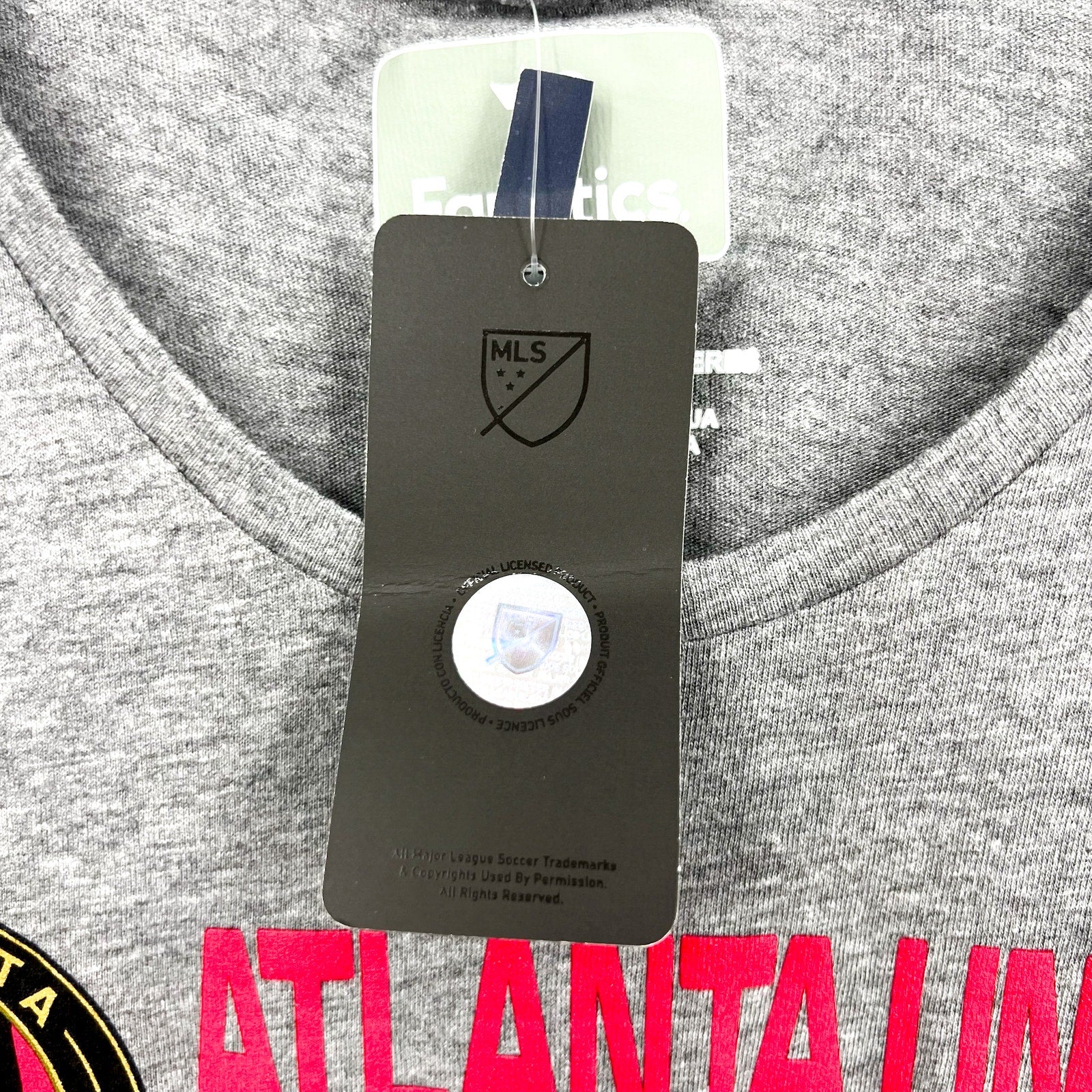 FANATICS Atlanta United FC Goalkeeper Tri-Blend T-Shirt Small Heather Gray NWT