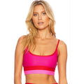 BEACH RIOT Women's Eva Colorblock Bikini Top Large Fuchsia Red Neon Pink NWT