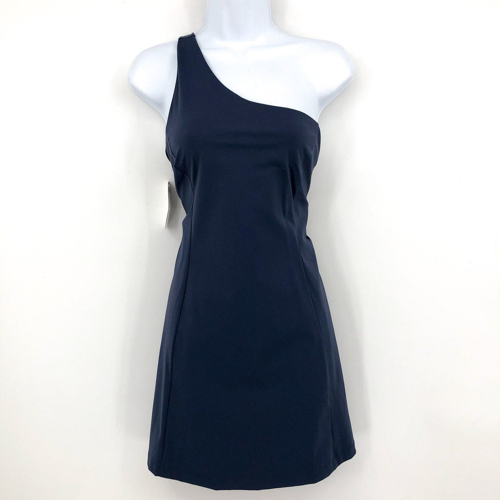 OUTDOOR VOICES Women's One Shoulder Dress Large Dark Sky Blue Tennis Tank NWT