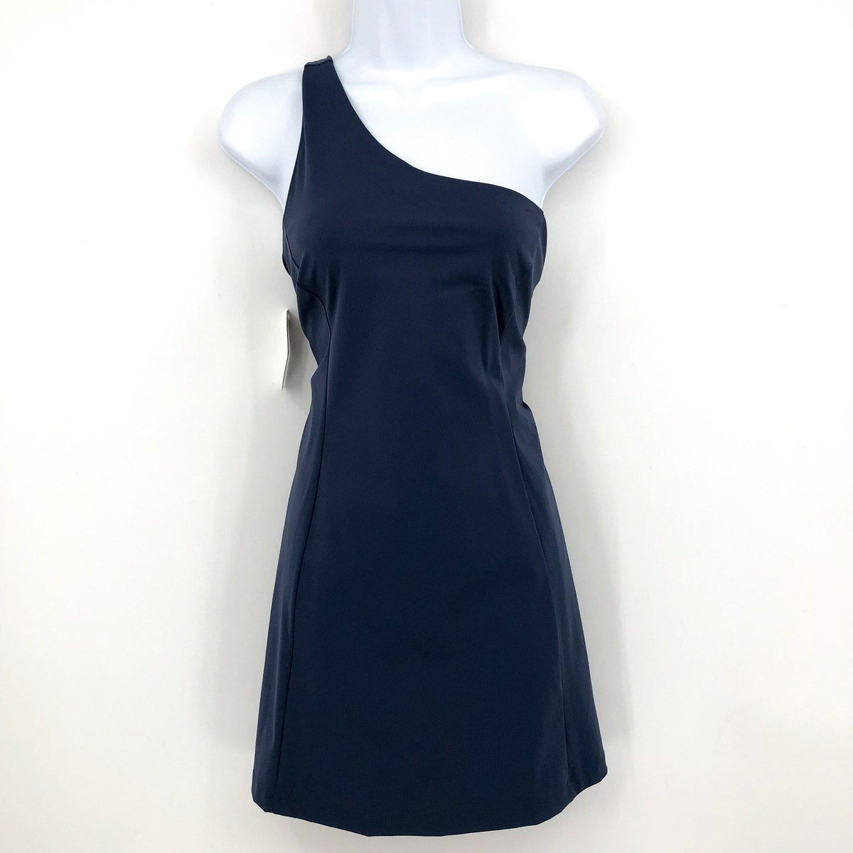 OUTDOOR VOICES Women's One Shoulder Dress Large Dark Sky Blue Tennis Tank NWT