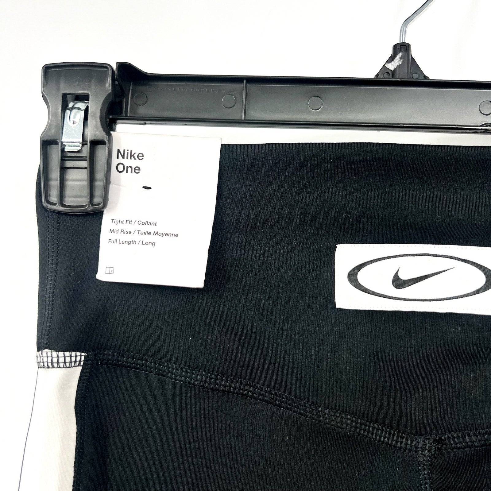 NIKE Women's One Full-length Leggings XS Black White Colorblock Mid-rise NWT