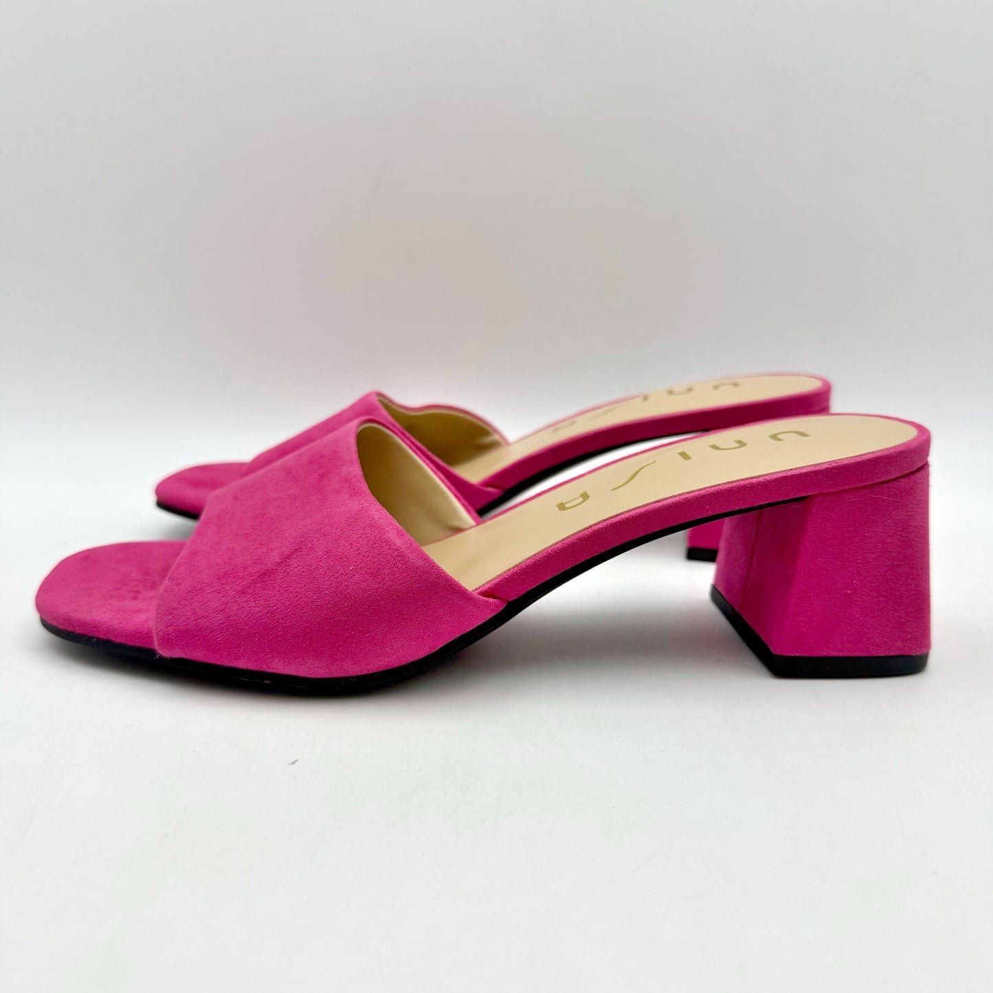 Unisa Womens Venley Heeled Sandal US 6 M EU 36.5 Pink Slip On NWOB