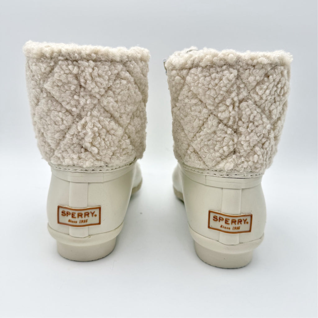 Sperry Womens Saltwater Ankle Booties US 7 EU 37.5 White Sherpa NIB