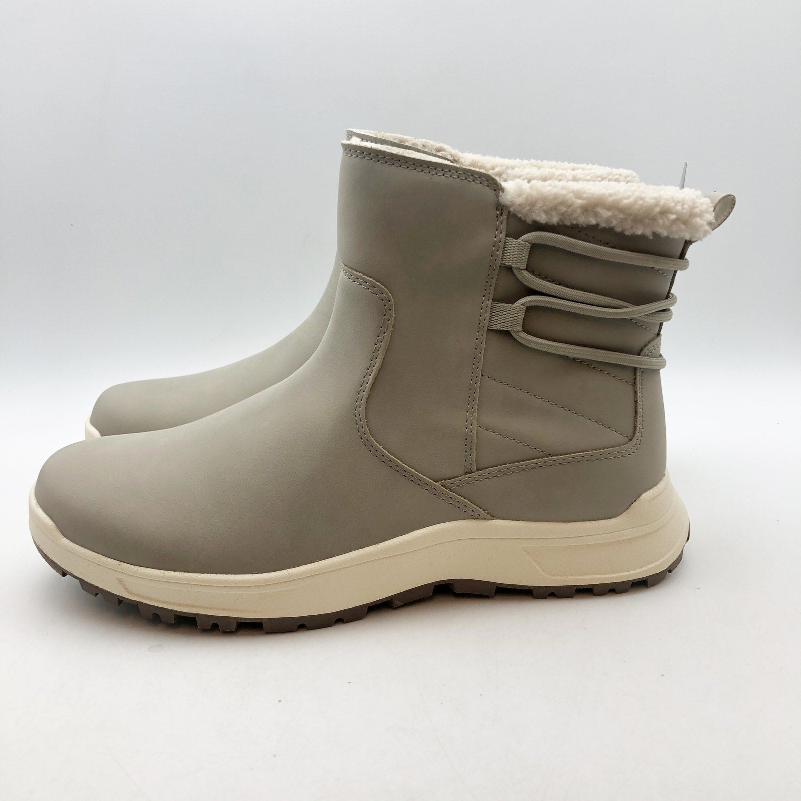 Khombu Womens Sarah Winter Boots Size 10 Taupe Grey Water-Repellant NIB