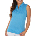 CALLAWAY Womens Polo Shirt Small Vivid Blue Heather 1/4 Zip Sleeveless NWT