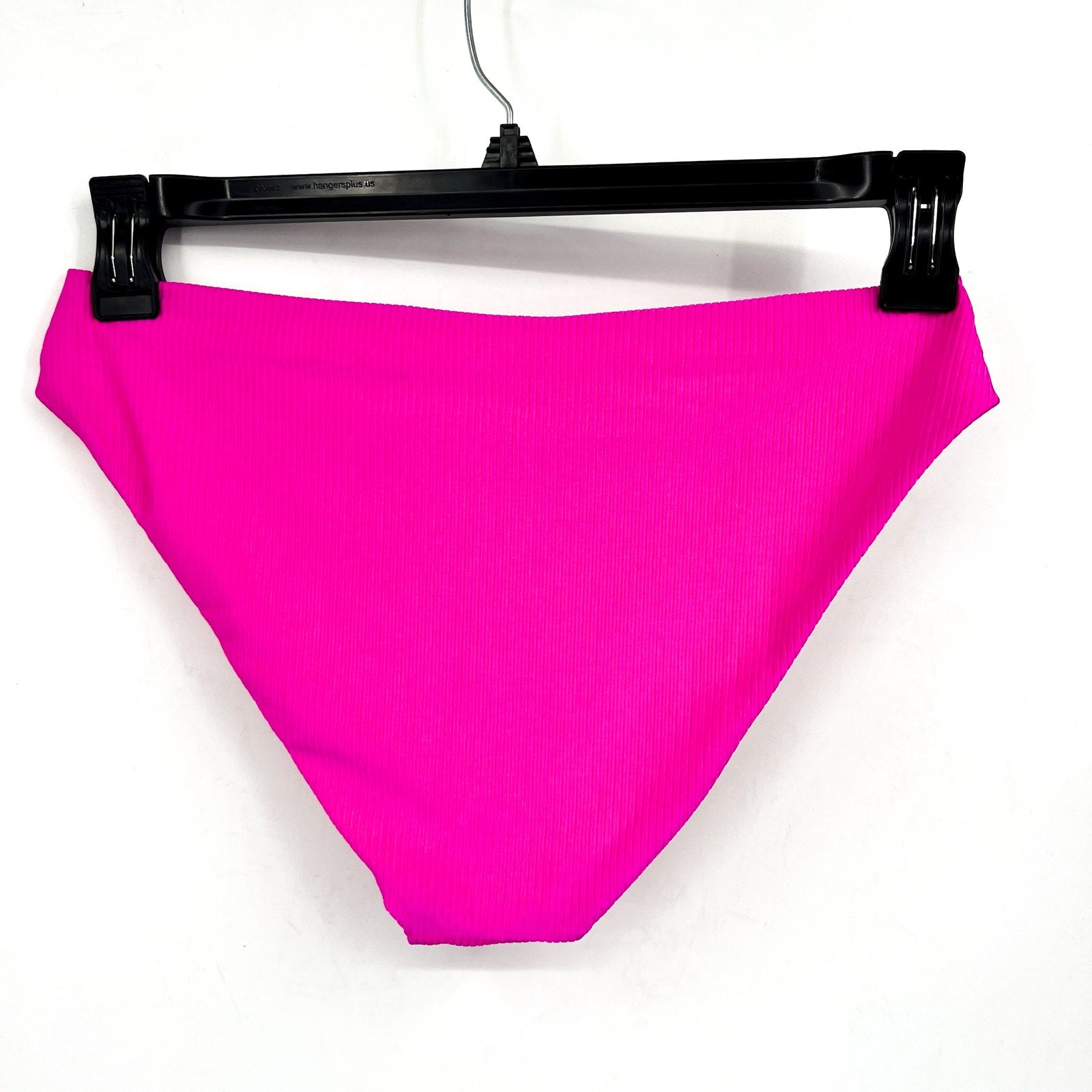 BECCA Women's Monte Carlo Gracie Hipster Bikini Bottom Large Azalea Pink Rib NWT