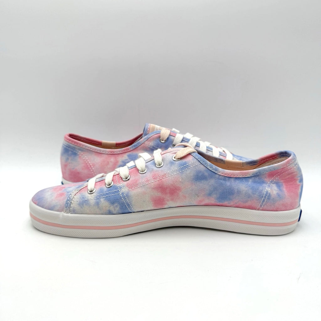 Keds Womens Kickstart Low Sneakers Size 8.5 Tie Dye Pink Blue Canvas NWOB