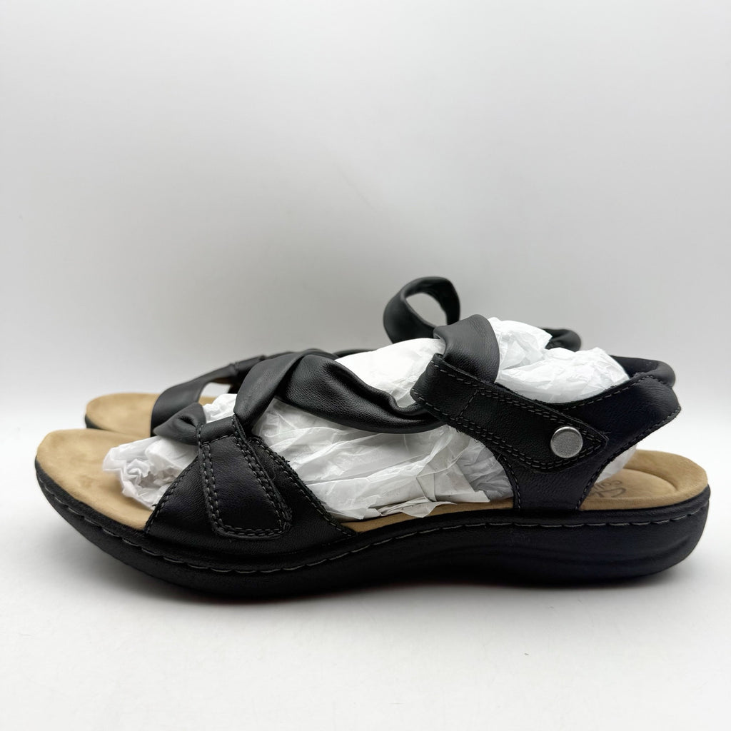 Clarks Womens Laurieann Bell Sandals US 11 M Black Leather NIB