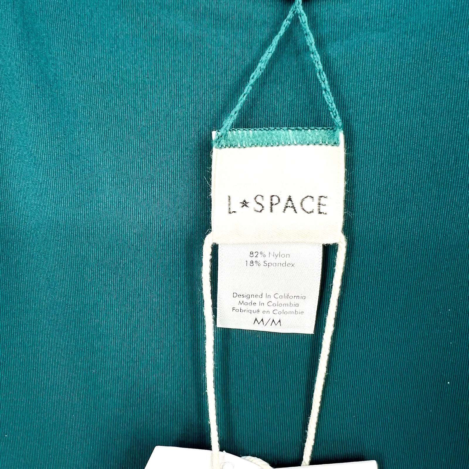 L*SPACE Women's Piper Classic One Piece Swimsuit Medium Green Deep Teal NWT