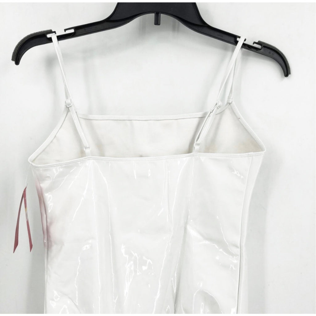 COMMANDO Women's Faux Patent Leather Cami Bodysuit XS White NWT BDS310