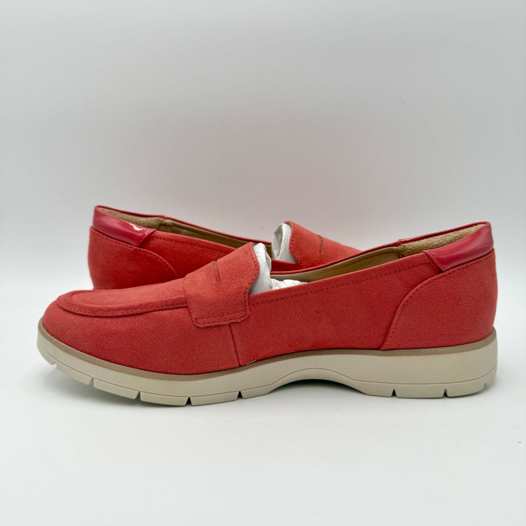 Dr. Scholls Womens Nice Day Loafers Size 9.5 M Red Microfiber NIB