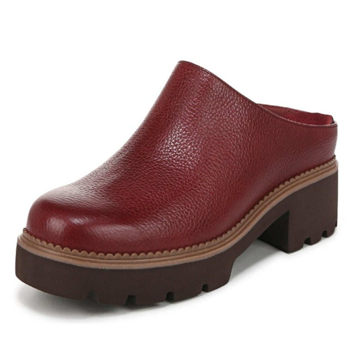 Vionic Womens Fairfax Clogs Size 9.5 M EU 40.5 Red Vegan Leather Slip On NWOB