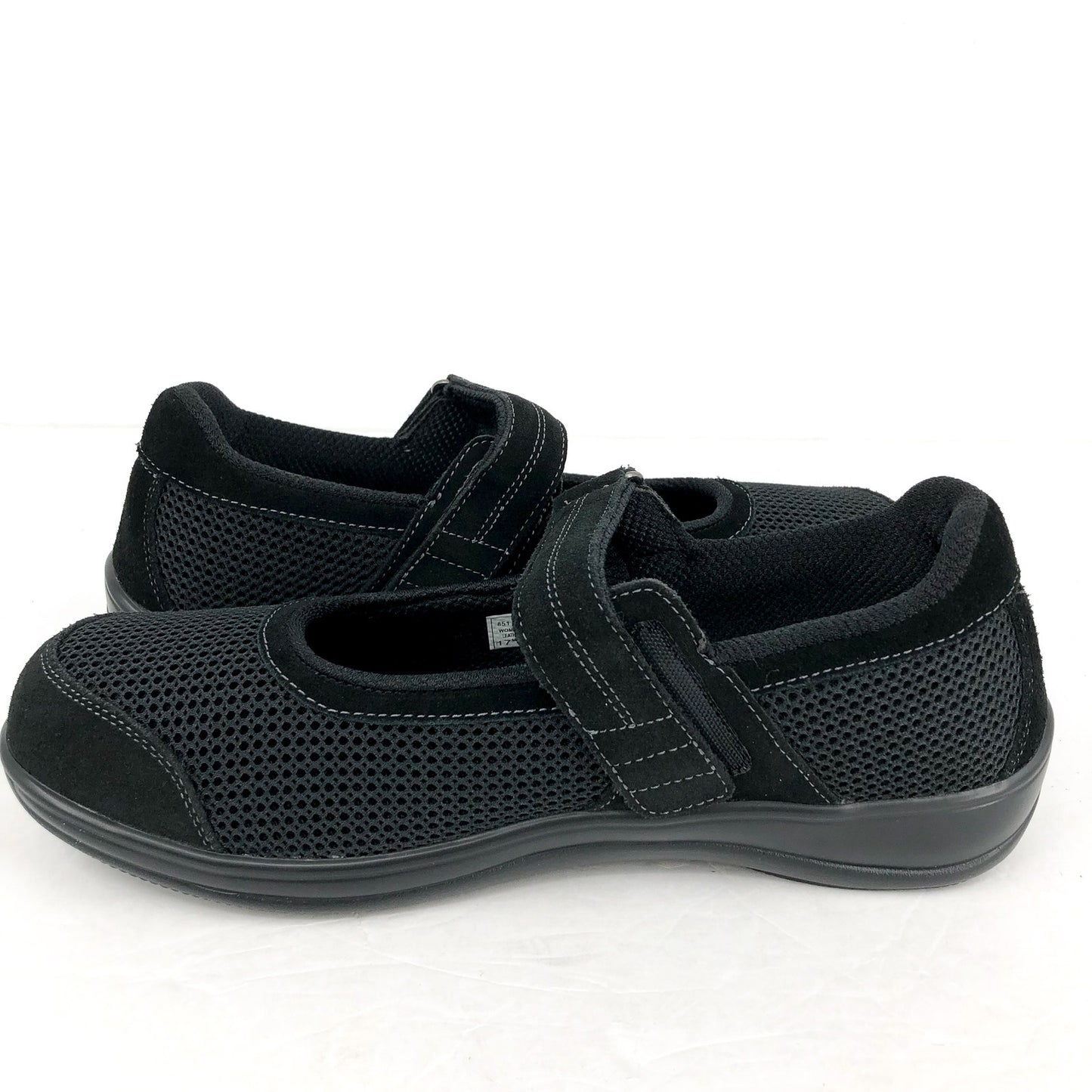 ORTHOFEET Womens Chattanooga Mary Jane Flat US 11 Narrow Black Suede NIB