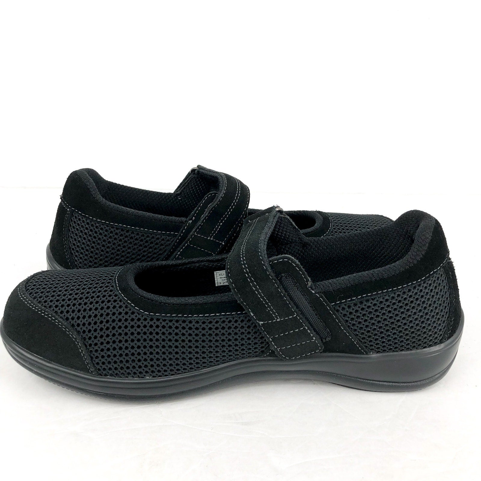 ORTHOFEET Womens Chattanooga Mary Jane Flat US 11 Narrow Black Suede NIB