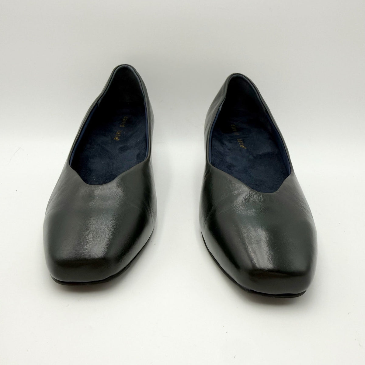 David Tate Womens Freedom Pumps Size 6.5 Wide Navy Blue Leather Heels NWOB