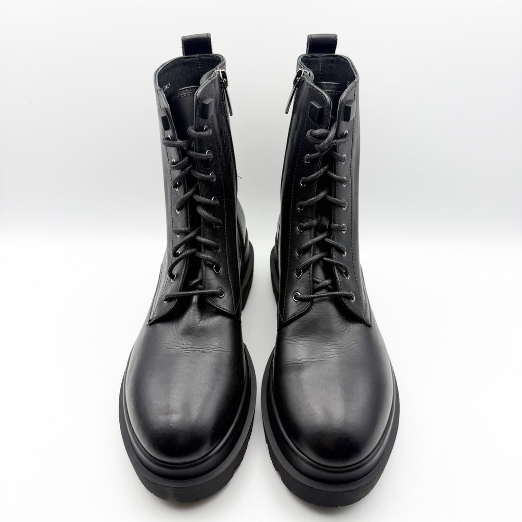 La Canadienne Womens Brendan Bootie EU 37 US 6-6.5 Black Leather Combat NWOB