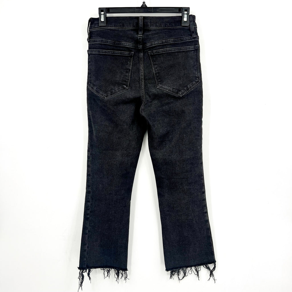 Madewell Cali Demi-Boot Crop Jeans 27x24 Size 4 Tall Black Raw Hem NB086 NWOT