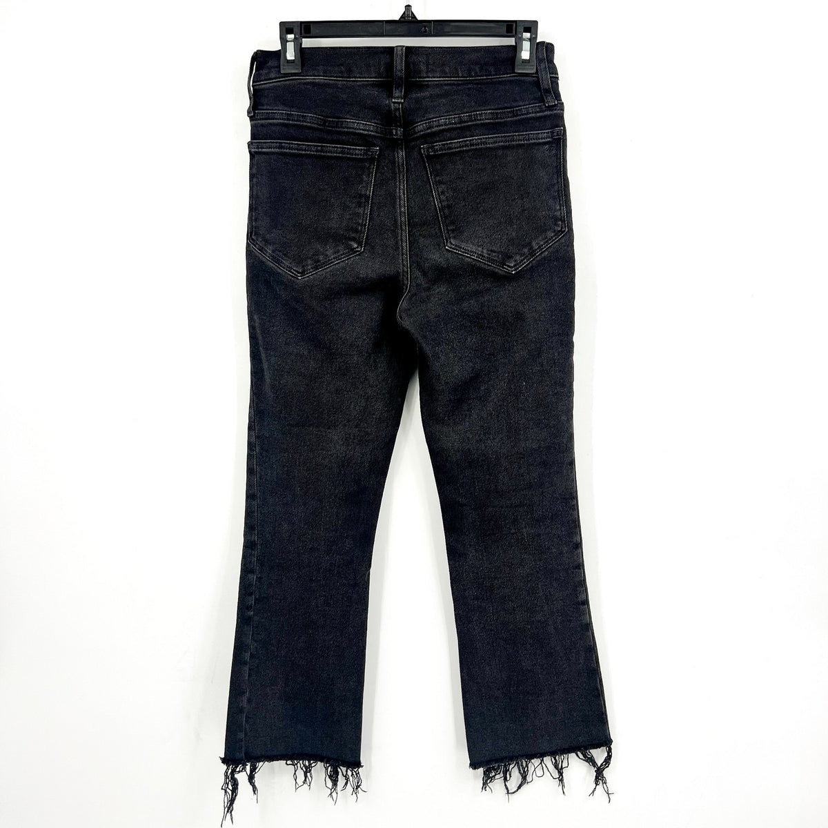 Madewell Cali Demi-Boot Crop Jeans 27x24 Size 4 Tall Black Raw Hem NB086 NWOT