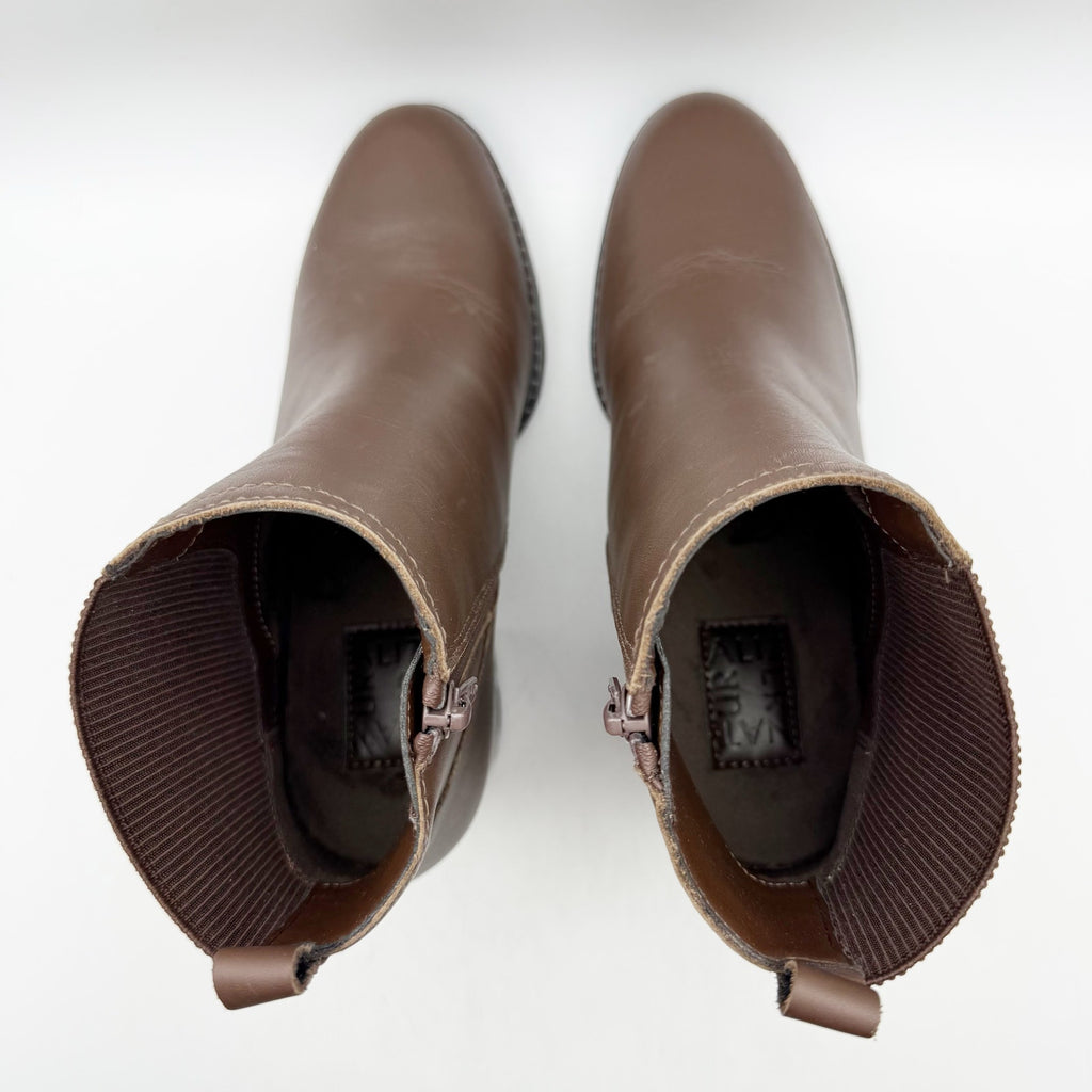Naturalizer Womens Verney Ankle Bootie Size 9.5 M Brown Leather Waterproof NIB