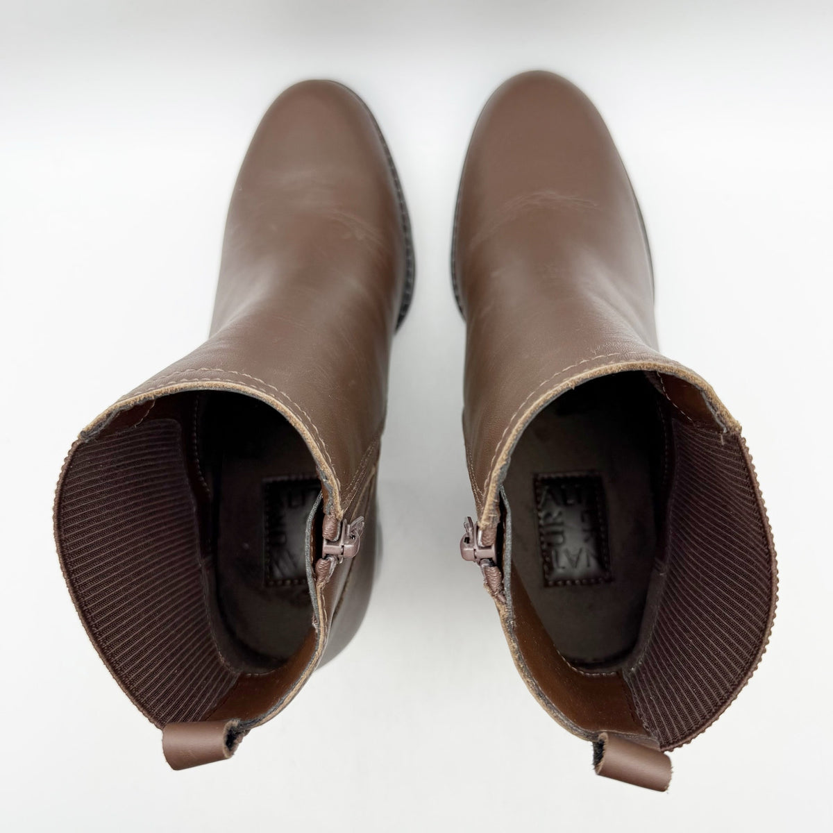 Naturalizer Womens Verney Ankle Bootie Size 9.5 M Brown Leather Waterproof NIB