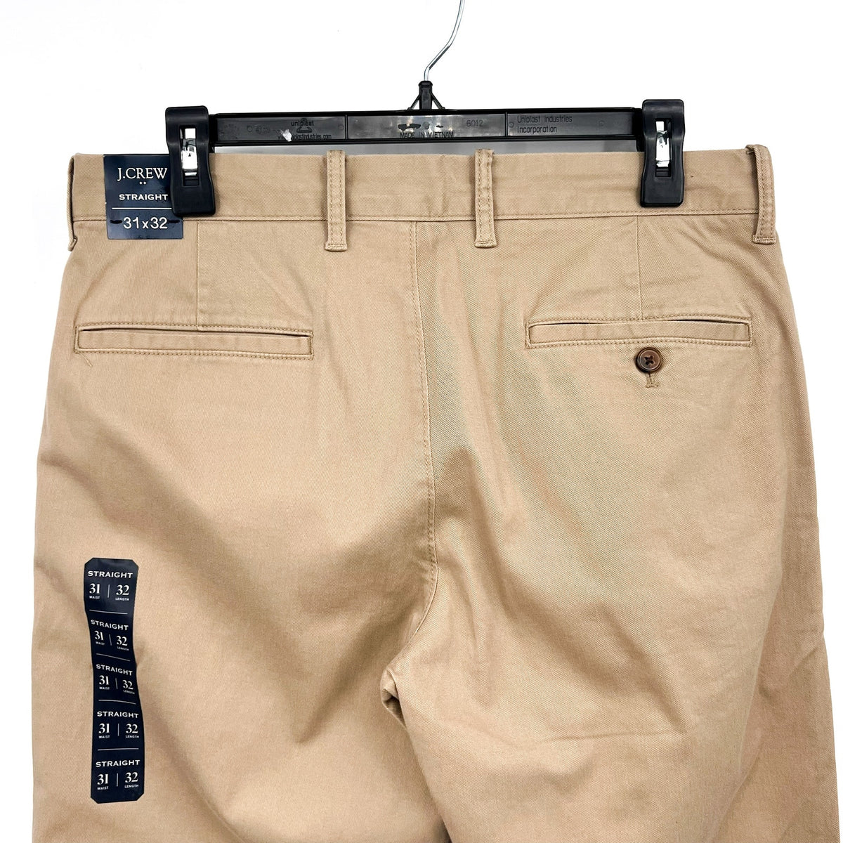 J.CREW Mens Straight-fit Flex Chino Pants 31x32 Khaki Flat Front H3186 NWT