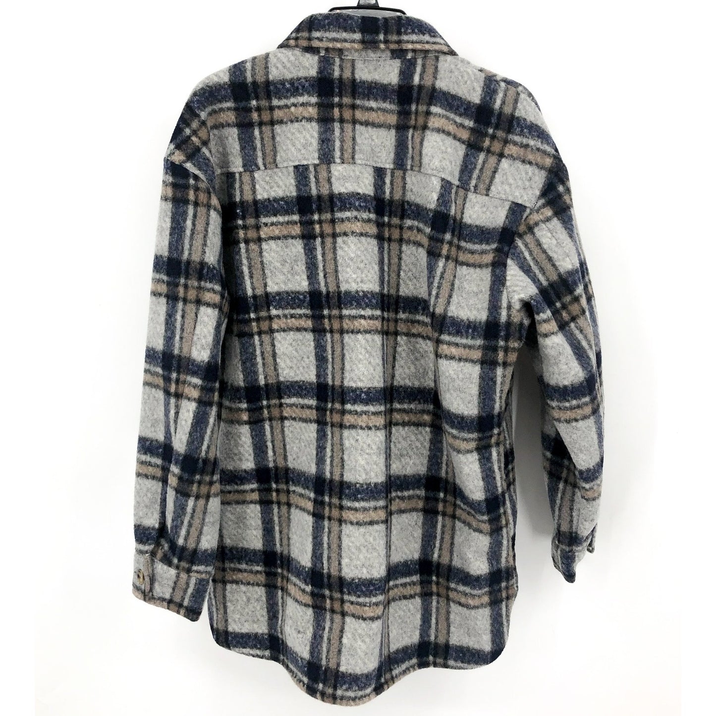 BARDOT Women Checked Flannel Shirt Jacket Small Blue Check NWT