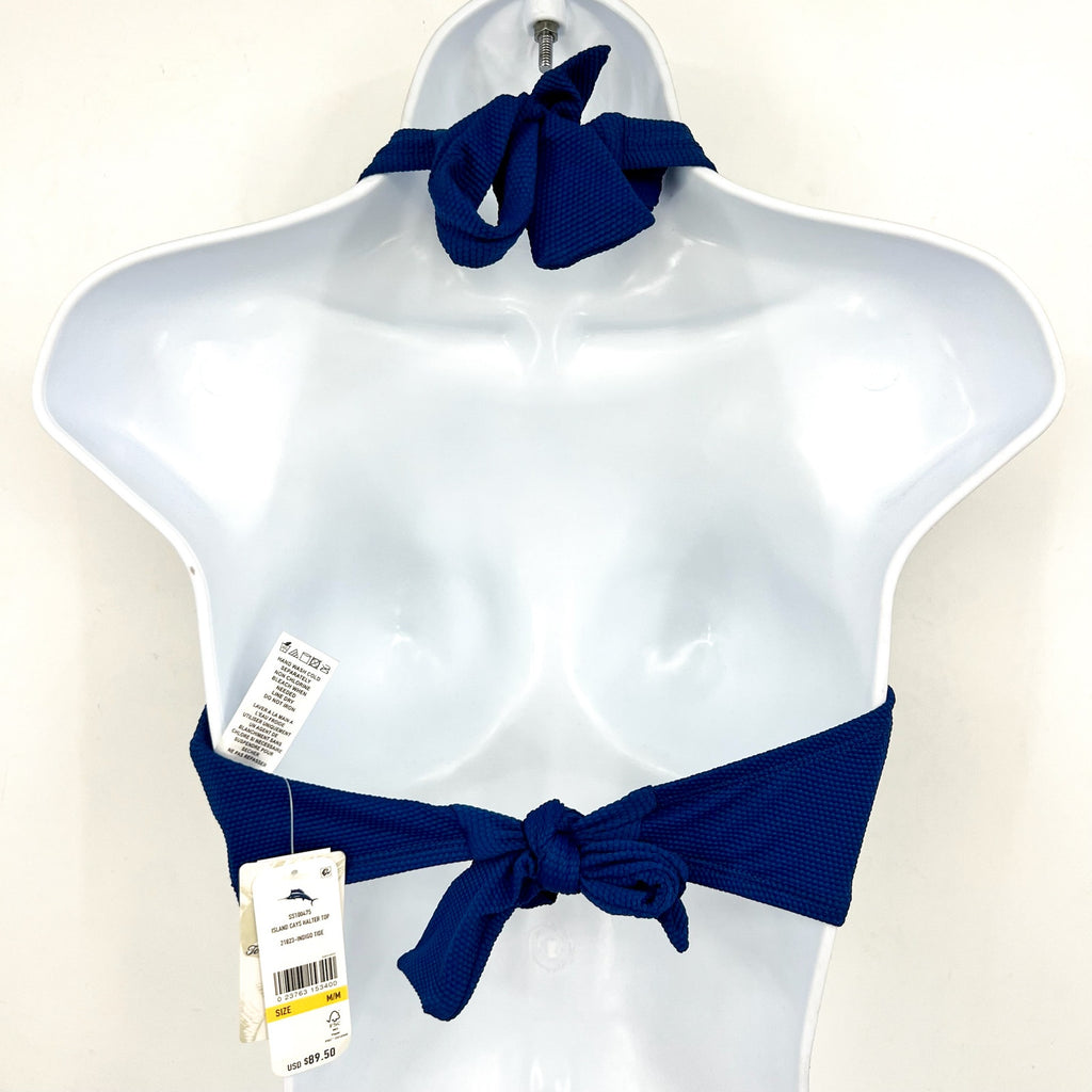 TOMMY BAHAMA Women's Island Cays Halter Bikini Top Medium Blue Indigo Tide NWT
