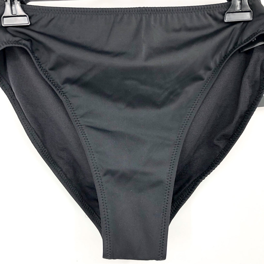 NORMA KAMALI Women's Underwire Bikini Bottom XL Black High Waist NWT