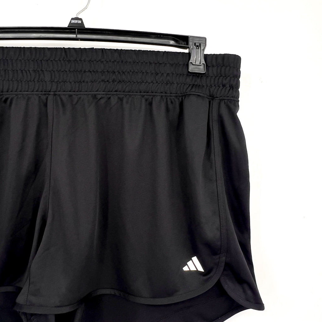 ADIDAS Women's Pacer Essentials Knit Athletic Shorts 3X Black High-Rise NWT