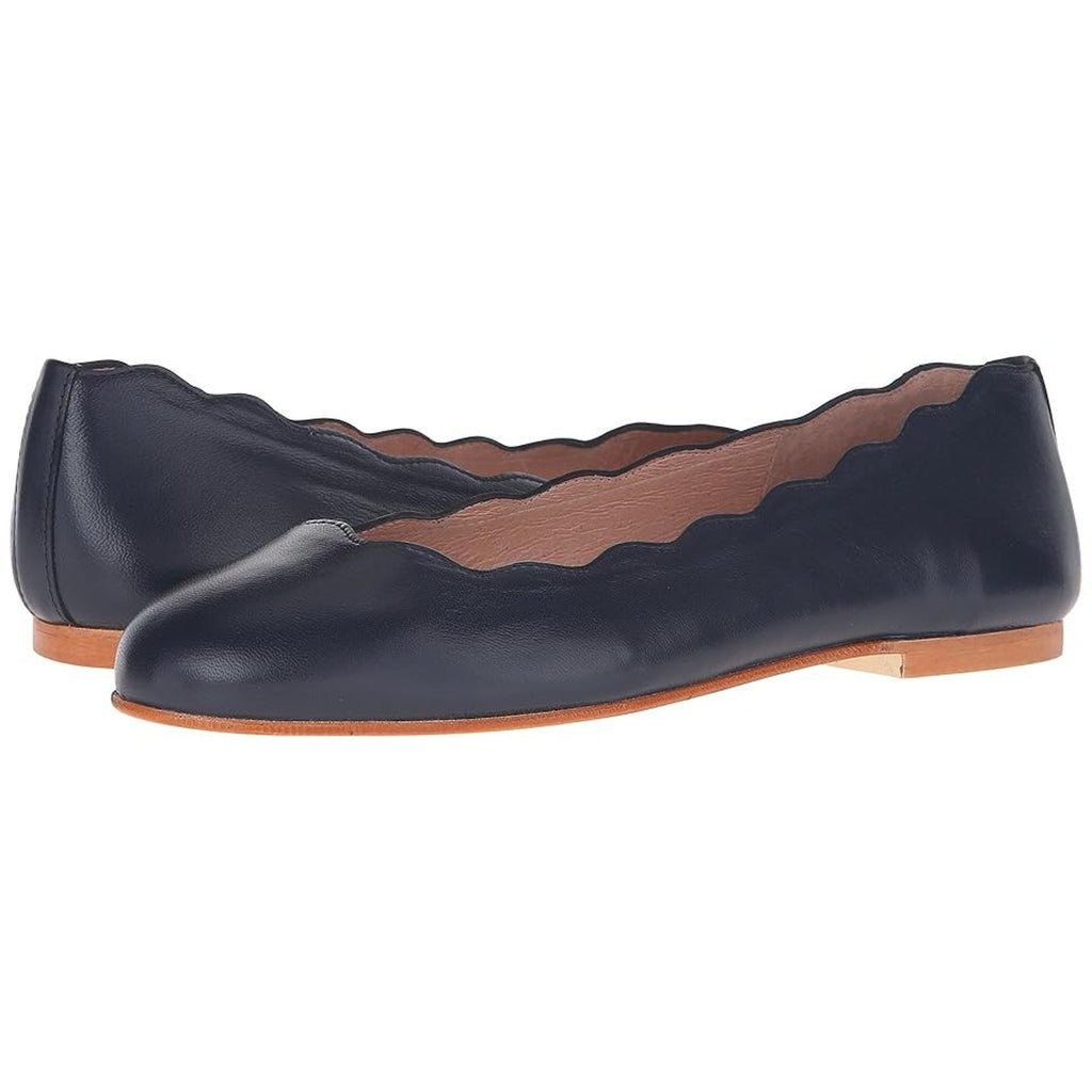 French Sole FS/NY Womens Jigsaw Flats Size 5 EU 35.5 Navy Blue Nappa Leather NIB